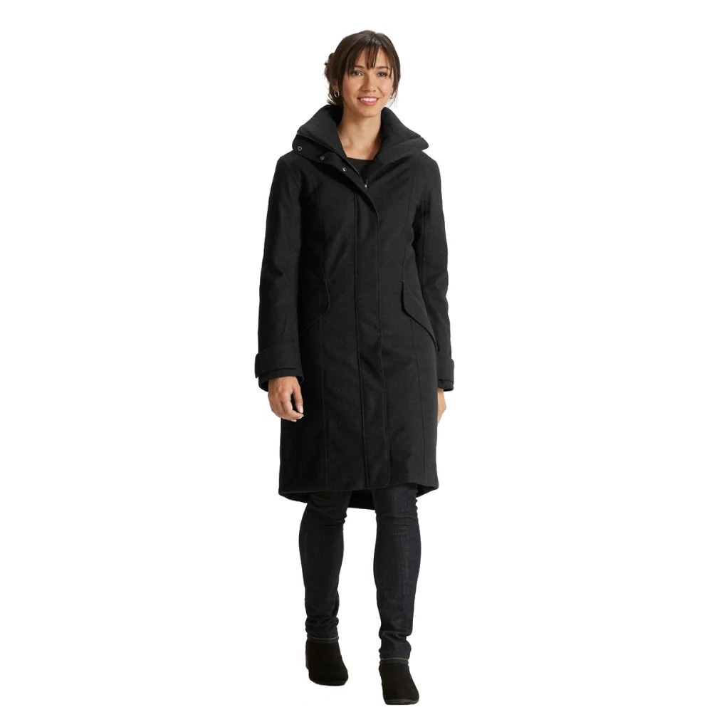 Nau Prato Recycled Wool & Down Insulated Trench with Detachable Hood